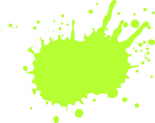 Poster - Vivid light green paint is splashing dynamically against a clean white backdrop, creating a vibrant and energetic abstract composition