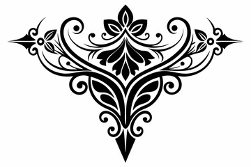 decorative corner element line art silhouette vector illustration