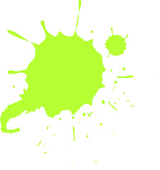 Poster - Vivid lime green paint splattering on white background, bursting with creativity and modern flair. Fluid texture adds messy charm. Perfect for artistic projects