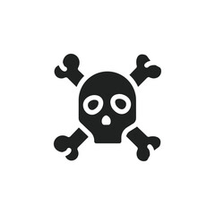 Poster - Crossbones skull icon web design in vector