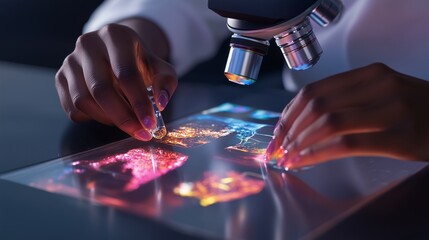 Poster - exploring microscopic details with advanced technology in a laboratory setting
