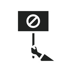 Poster - Protest banner in hand icon web design in vector