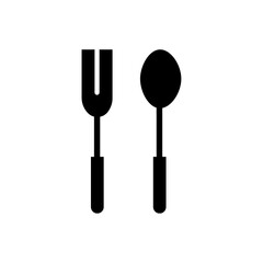 Poster - spoon and fork icon web design in vector