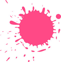 Poster - Vibrant pink paint splatters dynamically against a clean white backdrop, creating an energetic and artistic visual that captures the eye with its bold and colorful design