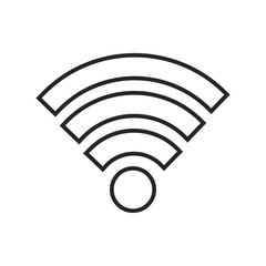 Poster - Black and White Wi-Fi Line Art Icons Silhouette Vector