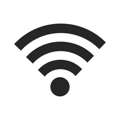 Poster - Black and White Wi-Fi Icon Silhouette Vector