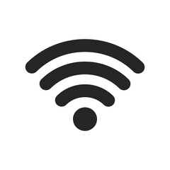 Poster - Black and White Wi-Fi Icon Silhouette Vector