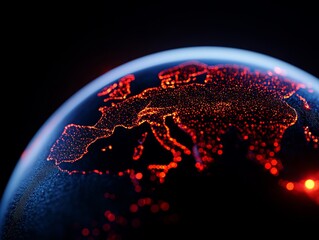 Wall Mural - a close up of a globe with a map of europe on it