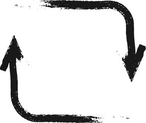Poster - Opposing arrows form a rectangle. Symbolizing an ongoing process. Highlighting continuity and circularity. Hand drawn sketch captures flow and direction. Emphasizing seamless connection between forces