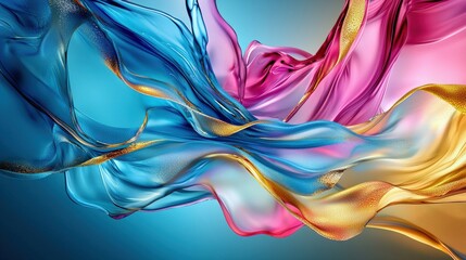 Poster - Dynamic flowing liquid abstract art modern gallery digital artwork vivid colors artistic perspective creative expression