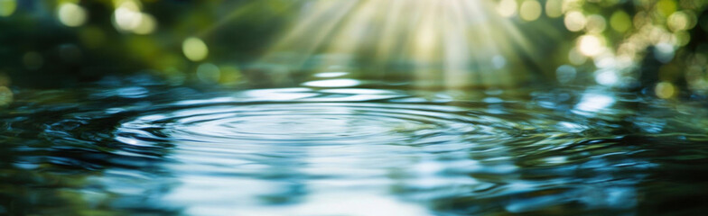 blurred image of natural background from water and plants
