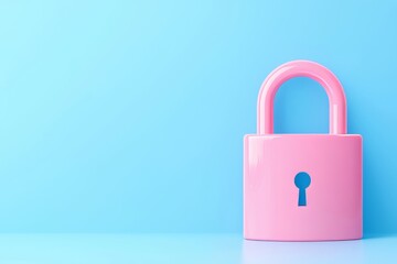 Poster - cybersecurity and the protection of confidential information. a lock symbol on a modern, high-tech b