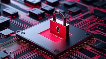 Poster - a cyber security concept using a key-shaped data model in 3d rendering to protect personal informati