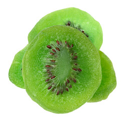 Wall Mural - A pile of dry kiwi pieces on isolated background