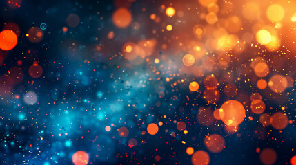abstract background with bokeh defocused lights blue orange colors: background with bokeh lights in 
