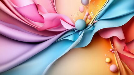 Aufkleber - Dynamic abstract shapes digital art minimalistic wallpaper colorful environment artistic viewpoint creative concept