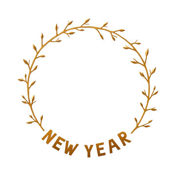 New year circle border transparent background