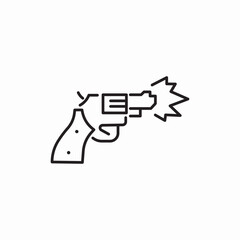 Wall Mural - pistol gun shoot icon sign vector