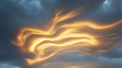 Wall Mural - beautiful unusual clouds, sunset sky background.