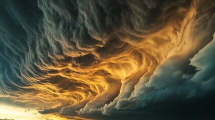 Wall Mural - beautiful unusual clouds, sunset sky background.