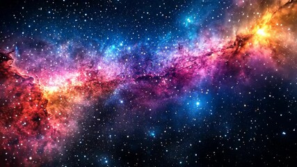 Wall Mural - Stunning view of a colorful nebula with vibrant hues and countless stars in deep space