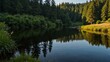 © claudunia - Pond in Krasna Lipa near Bohemian Switzerland Park.