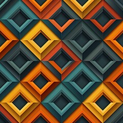 Leinwandbilder - Abstract funky 1950's background with rhombus elements and retro colors. Realistic design in futuristic retro style background with perforation. Vector illustration.