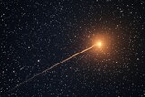 Bright Comet Streaking Across Starry Night Sky