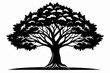 © Pinak - tree line art silhouette vector illustration