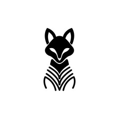 Poster - Fox icon. Black fox logo design. Fox silhouette. Wild animal fox. Fox brand logo. Elegant fox emblem. Vector illustration.