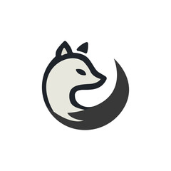 Poster - Fox icon. Black fox logo design. Fox silhouette. Wild animal fox. Fox brand logo. Elegant fox emblem. Vector illustration.
