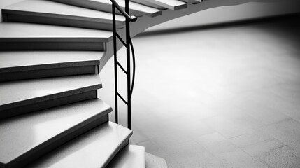 Poster - staircase design showcasing elegant curves and modern simplicity in a minimalist setting