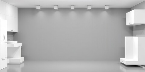 Wall Mural - business card mockup floating in a modern and sleek design, graphic, clean, blank