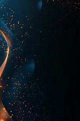 Poster - Abstract shapes and particles dance together in a dark artistic composition conveying motion and fluidity