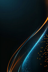 Aufkleber - Vibrant abstract design featuring glowing lines and dots in a dark space with a futuristic feel