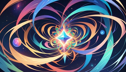 Poster - Infinite fractal realms where geometry dissolves into topological chaos, reality's fabric unravels like a celestial tapestry
