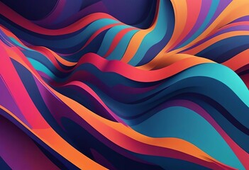 Poster - Vivid Pastel Layers in 3D Vector Wallpaper