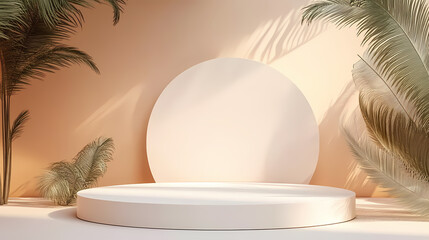 Wall Mural - white podium