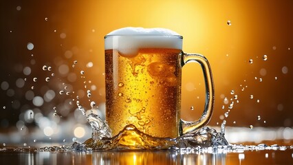 Aufkleber - Mug of beer with foam