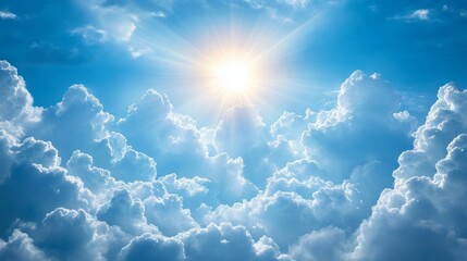 Wall Mural - Heavenly Sunlight Above the Clouds