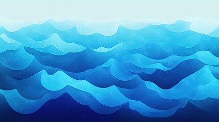 Aufkleber - Abstract ocean waves with gradient of blue shades. Light blue gradually turns into darker blue shades. Serene, calming image. Ideal for backgrounds wallpapers. Suitable for digital art lovers,