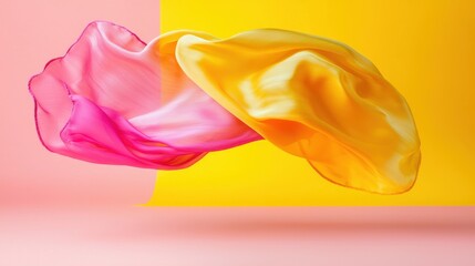 Aufkleber - Colorful Silk Fabric Flowing Gracefully in the Air