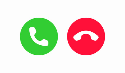 phone call receive reject buttons icon sign vector