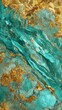 © Espresso - An elegant turquoise and gold abstract marble texture, evoking a sense of luxury and sophistication.