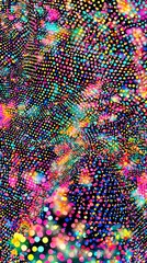 Poster - Colorful abstract pattern featuring vibrant dots and swirls, creating an energetic and dynamic visual effect.