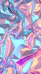 Poster - Shiny, iridescent crumpled foil in gradients of blue and pink creates a vibrant, modern backdrop.