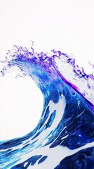 Poster - A vibrant wave of blue and purple water, capturing the beauty and energy of nature in motion.