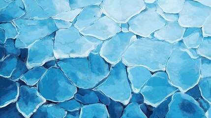 Aufkleber - Abstract blue ice background with cracked surface. Frozen texture. Cold winter scene. Blue tones evoke icy landscape. Natural elements. Winter nature. Icy patterns. Frozen water. Nature photo. Winter