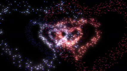 Wall Mural - sparkling heart tunnel space background