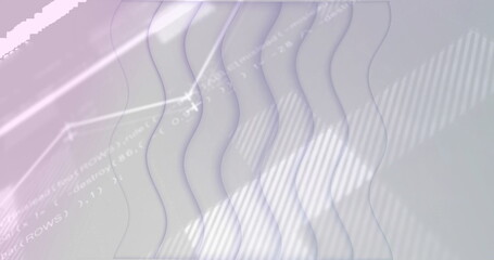 Poster - Wavy lines and coding text image over light background